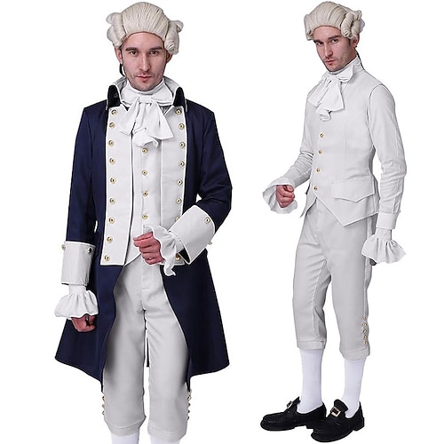 Paare Prinzessin Prinz Gentleman Hemd Trenchcoat Weste Retro Vintage Rokoko Viktorianisch Erwachsene Herren Damen Halloween Karneval Maskerade Party Leistung Einfache Halloween-Kostüme Verkleiden Image
