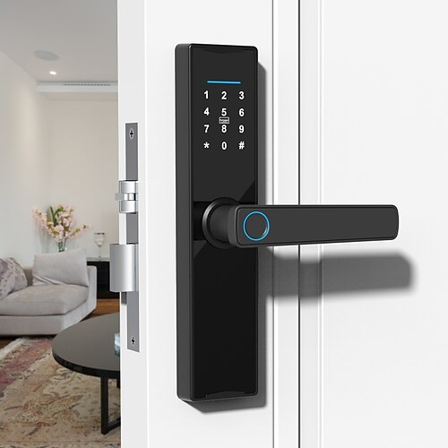 password blocco porta in legno domestico blocco impronte digitali porta antifurto serratura elettronica tuya serratura intelligente porta