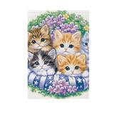 Cats and Wreath Garden Flag 28X40 Double Sided Yard Flags for Outside Outdoor All Seasonal Decoration