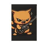 Angry Cat Playing Guitar Garden Flag 28X40 Double Sided Yard Flags for Outside Outdoor All Seasonal Decoration