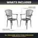 Kinger Home Arden 2-Piece Outdoor Patio Dining Chairs Set of 2 Cast Aluminum Patio Chair Set