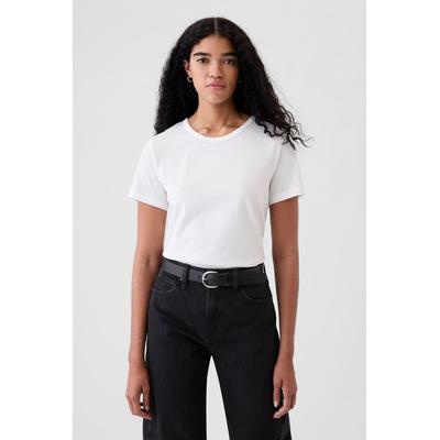 Gap Womens White Crew Neck Vintage 100% Organic Cotton Short Sleeve T-Shirt - White