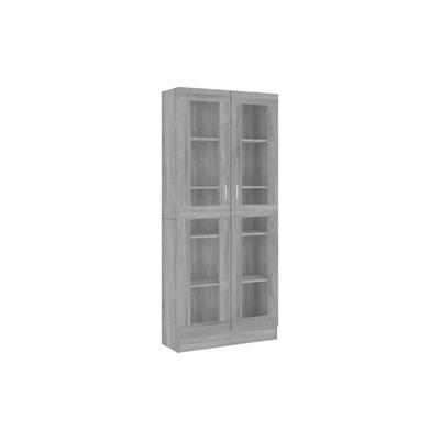 vidaXL Vitrinenschrank Grau Sonoma 82,5x30,5x185,5 cm Holzwerkstoff