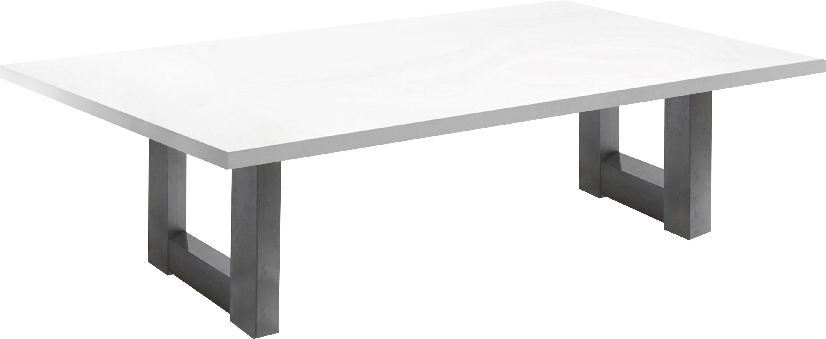 Couchtisch MÄUSBACHER "TOPSELLER", schwarz-weiß (graphit, weiß matt, graphit, weiß matt), B:140cm H:47cm T:70cm, Tische, Couchtisch Eckige Couchtische Holz-Couchtische, Tisch, U-Gestell