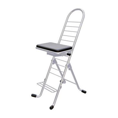 PLATEAU CHAIRS Pro Series Folding Chair with Black Vinyl Leather Seat & Silver Frame 12ST/L-BK-SL