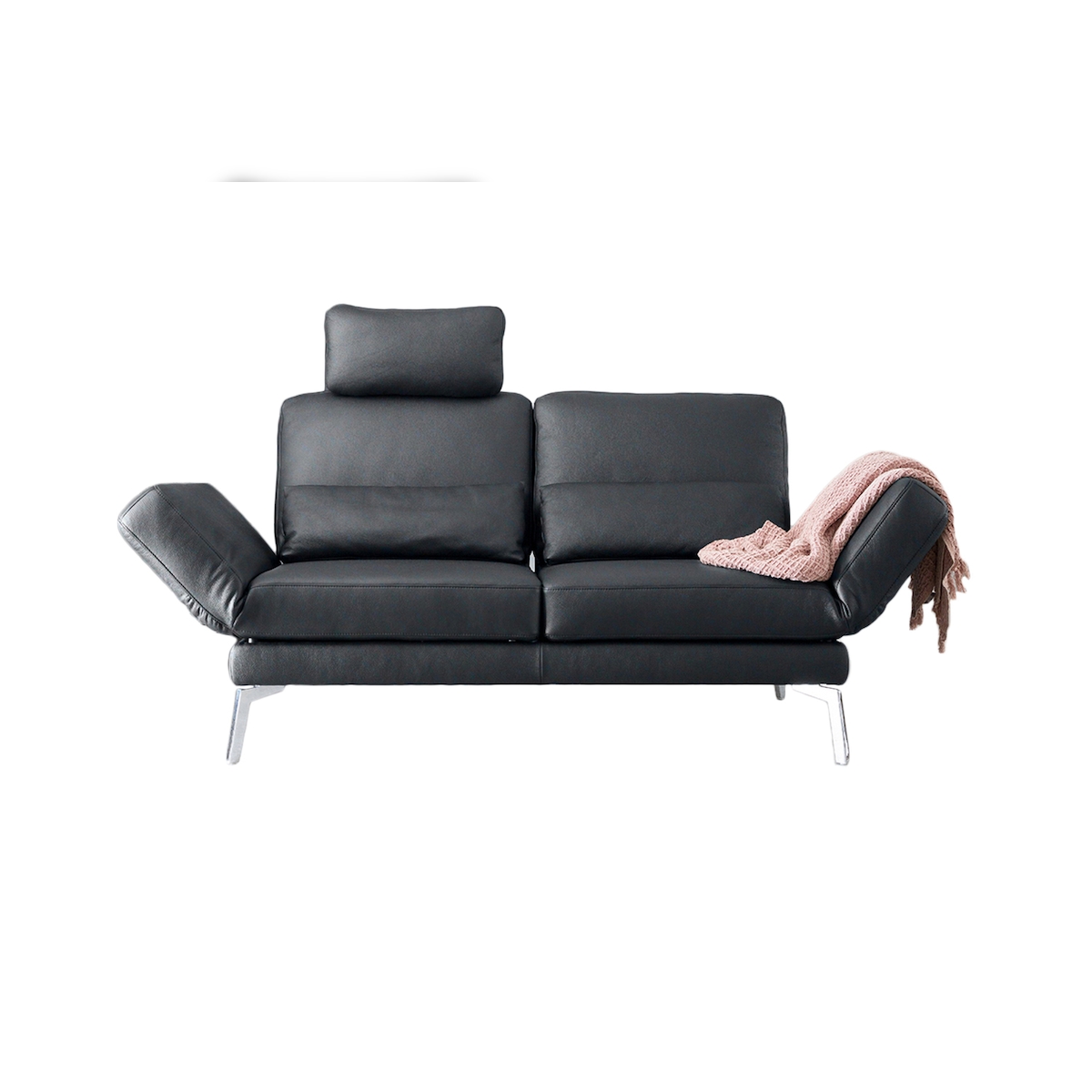 KAWOLA Sofa HURRICANE 2-Sitzer Leder schwarz Image