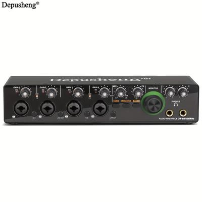 TEMU Depusheng Usb Audio Interface (24bit/192khz) For Computer Recording Podcasting And Streaming Plug And Play Noise-free For Content Creators Musicians And More.