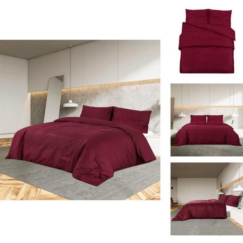 Vidaxl - Bettbezüge - Living Bettwäsche-Set Bordeauxrot 155x220 cm Baumwolle - Rot