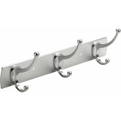 Hettich - Garderobenleiste 3 Haken 31,5 x 11,0 x 8,0 cm silber Hakenleiste