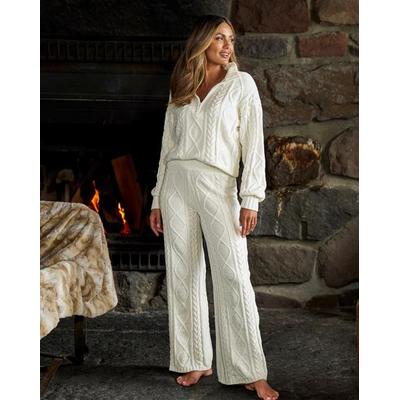 Boston Proper - Off White - Half Zip Cable Lounge Set - Medium