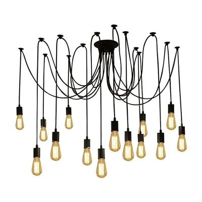 LED Pendant Light Warm White 6/10/14 Heads Retro Edison Multi Adjustable DIY Ceiling Spider Light Modern Chic Industrial for Living Room Bedroom 110-240V