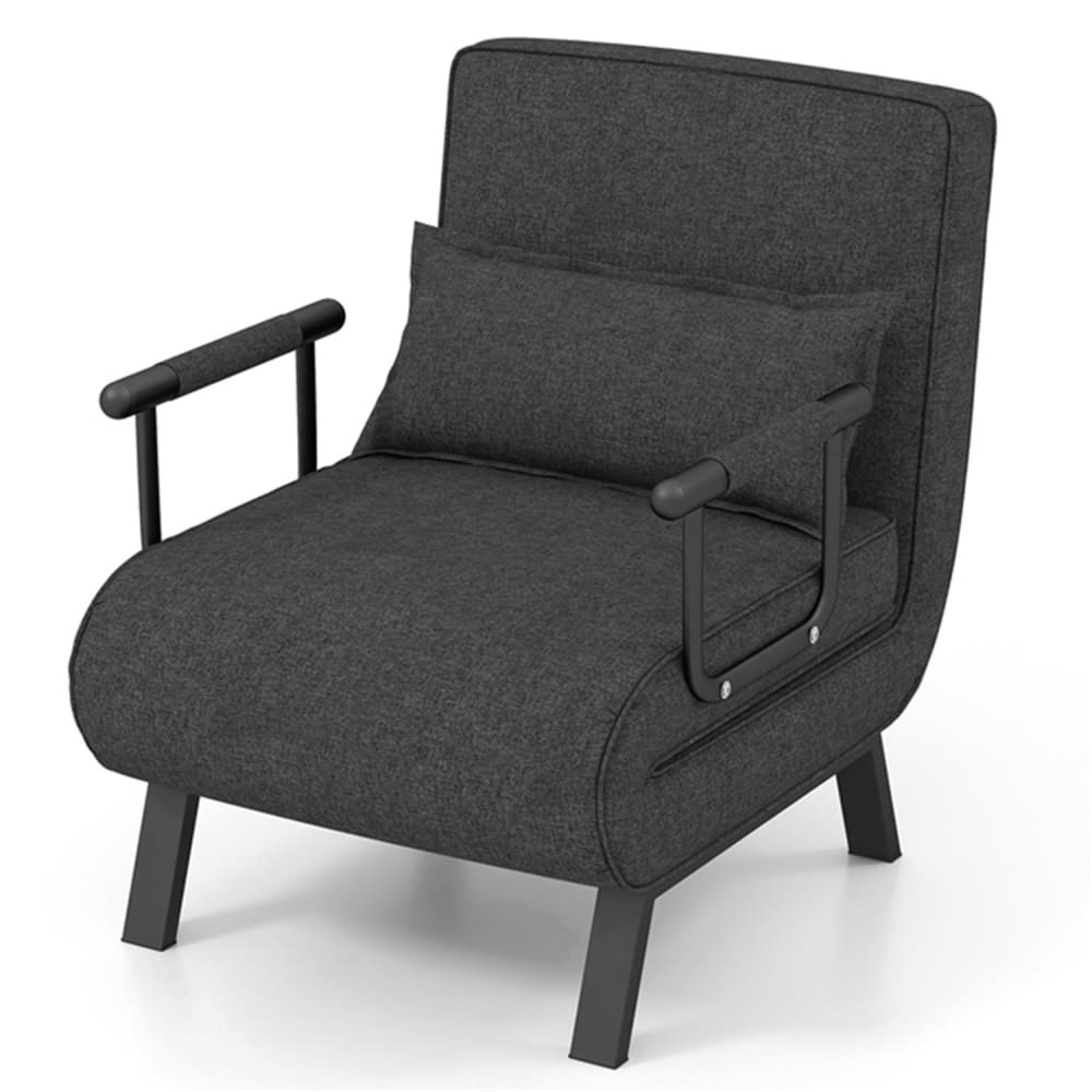 Fauteuil convertible lit dossier réglable 6 positions gris foncé