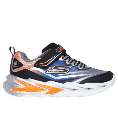 Skechers Boy's S Lights: Flex-Glow Ultra Sneaker | Size 12.0 | Black/Silver | Synthetic/Textile