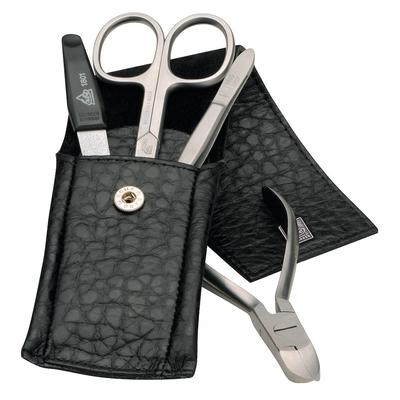 ERBE - Maniküre Set i Serie 'Pocket', schwarz, 4-tlg. Make-up Organizer 1 ct Etui mit Druckknopf in schwarz (64.95 € / 1 ct)
