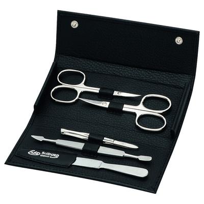 ERBE Maniküre Set Druckknopf-Etui Serie 'Siena', schwarz, 5-tlg. Schwarz