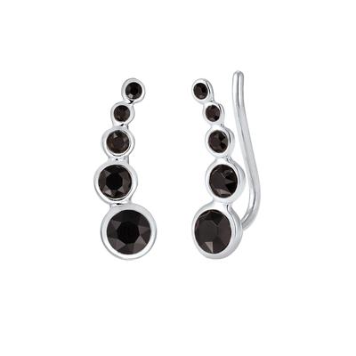 Elli Earclimber Geo 925 Silber, mit Kristallen von Swarovski® Schwarz Damen Image