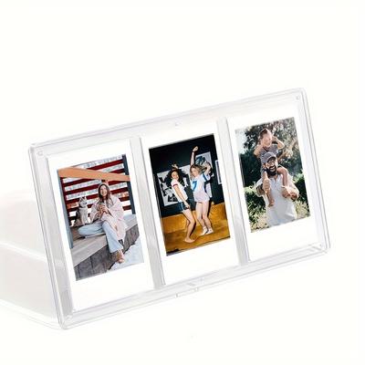 TEMU 1 Transparent Photo Frame That Can Hold Polaroid Mini Photos. Suitable For Polaroid Mini 3-inch -frame Photo Frame. Transparent Creative Display Table Photo Frame Image