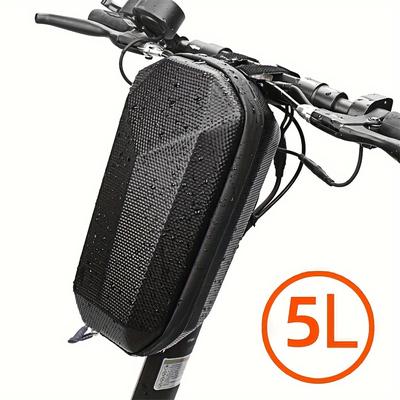 TEMU Waterproof Eva Scooter Handlebar Bag - 4l Capacity Rugged Storage Case, Shockproof Bike Frame Accessory With Reflective Design, Compatible With Electric Scooters And Bicycles