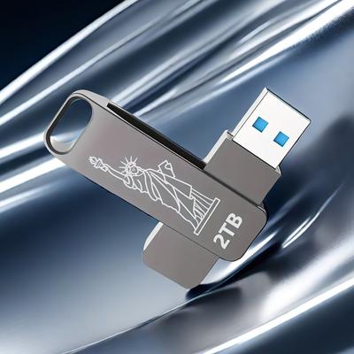 TEMU 2tb Usb Flash Drive - Read Speed Up To 80mb/s Thumb Drive 2tb Memory Stick 2000gb Pen Drive 2tb Swivel Metal Style Keychain Design