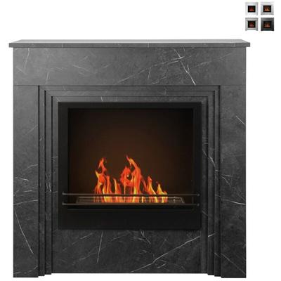 Bioethanol-Kamin, Land 96x35x96h, modernes Bellini-Design Farbe: Schwarzer Marmoreffekt