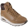 Sneaker SKECHERS "UNO", Herren, Gr. 47,5, braun (whiskey, schwarz), Veloursleder, Lederimitat, Mesh, casual, Schuhe, Mid Cut Sneaker, Schnürboots mit gepolstertem Schaftrand