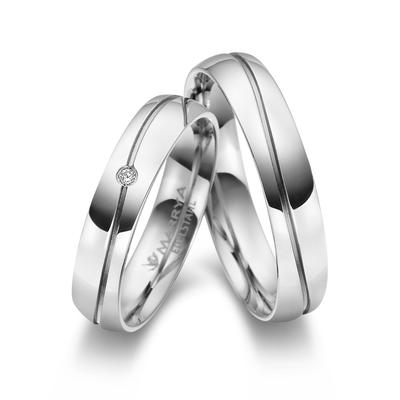 Verlobungsring MARRYA "Edelstahl Ringe Trauringe Eheringe Partnerringe" Gr. 52, silber (herren ring, silber), Fingerring