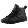 Sneaker GEOX "J LAQUINNY GIRL B", Kinder, Gr. 30, schwarz, Lederimitat, Schuhe, High Top Sneaker, Schnürboots, Freizeitschuh mit Reißverschluss
