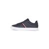 Plateausneaker TOMMY HILFIGER "ICON COURT SNEAKERS STRIPES", Damen, Gr. 37, blau (dunkelblau), Leder, Lederimitat, Textil, sportlich, Schuhe, Schnürschuh, Freizeitschuh, Halbschuh mit Tommy-Streifen