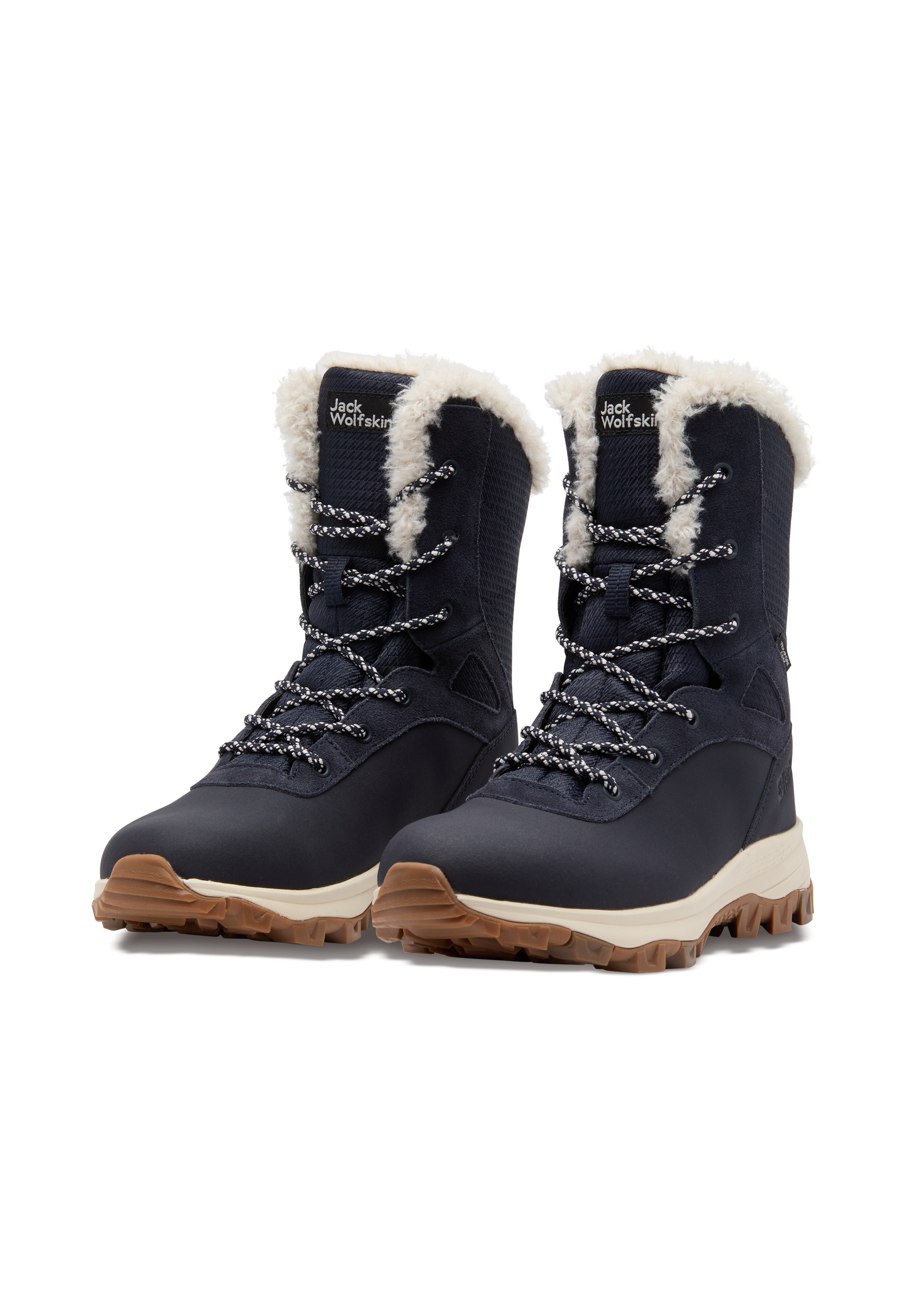 Outdoorwinterstiefel JACK WOLFSKIN "EVERQUEST TEXAPORE SNOW HIGH W", Damen, Gr. 38, blau (schwarz navy), Synthetik, Textil, Schuhe, Winterboots, Snowboots, Winterschuhe, wasserdicht, gefüttert