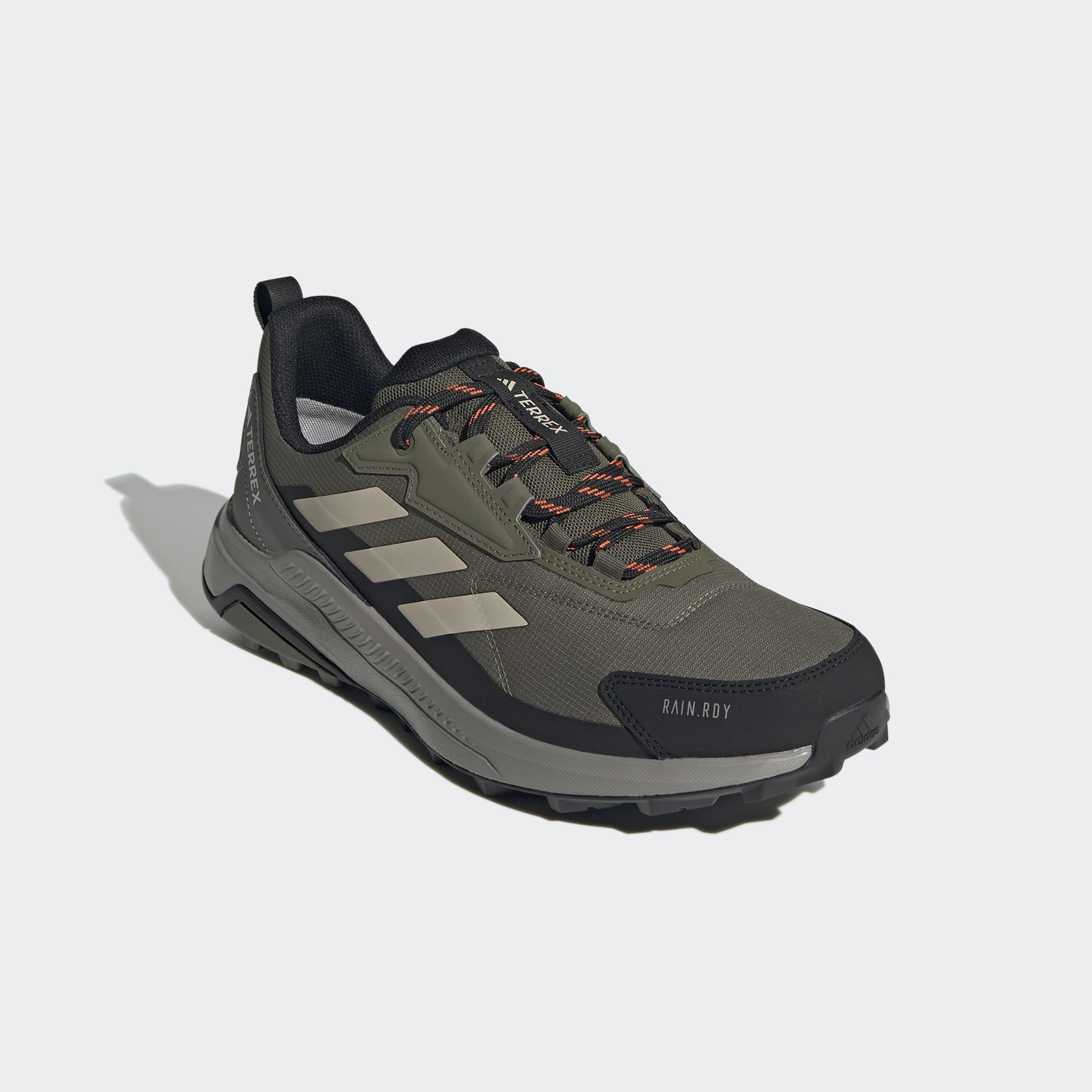 Wanderschuh ADIDAS TERREX "TERREX ANYLANDER RAIN.RDY", Herren, Gr. 48, grün (olive strata, wonder beige, core schwarz), Textil, Schuhe Wanderschuh, wasserdicht