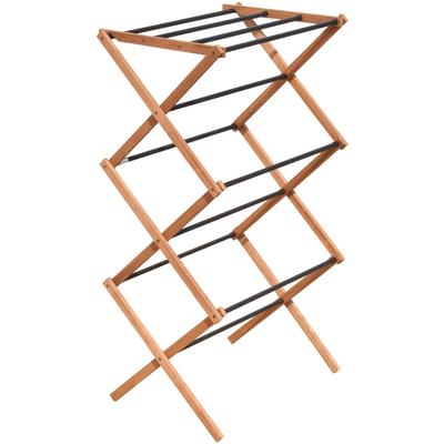 Wäscheständer BISCHOF "Falt-Turm", braun (schwarz, braun), B:73cm H:97,2cm T:38,5cm, Holz, Metall, Wäscheständer, Eschenholz/Metall, 5 kg. Belastbarkeit, platzsparend zu verstauen Image
