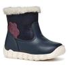 Winterboots GEOX "B IUPIDOO GIRL B", Kinder, Gr. 22, blau (navy), Synthetik, casual, Schuhe, Klettstiefel, Babystiefel Winterstiefel mit Warmfutter