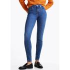Skinny-fit-Jeans TOMMY HILFIGER "HERITAGE COMO SKINNY RW", Damen, Gr. 31, Länge 30, blau (nos mid blau), Denim/Jeans, Obermaterial: 95% Baumwolle, 4% Elastomultiester, 1% Elasthan, unifarben, casual, skinny fit lang, Jeans, mit Tommy Hilfiger...