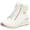 Winterstiefelette REMONTE, Damen, Gr. 43, weiß (sanftes weiß), Leder, Textil, casual, Schuhe, Keilabsatz, Schnürboots mit wasserabweisender TEX-Membran
