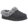 Pantoffel SKECHERS "KEEPSAKES - ICE ANGEL", Damen, Gr. 35, grau (dunkelgrau), Textil, klassisch, Schuhe, Hausschuh in Strick-Optik