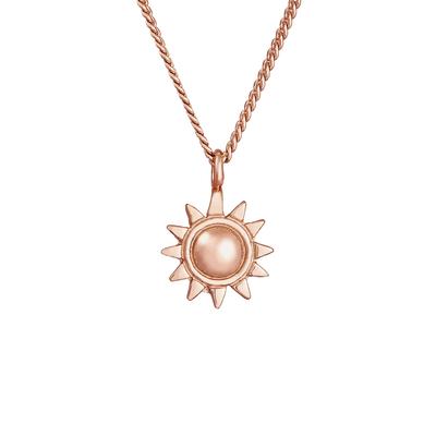 Elli Halskette Sonne Strahlend 925 Silber vergoldet rosefarben Damen Image