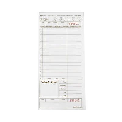 National Checking Company T4932SP Guest Check - (1) Part Booked, (15) Lines, Tan