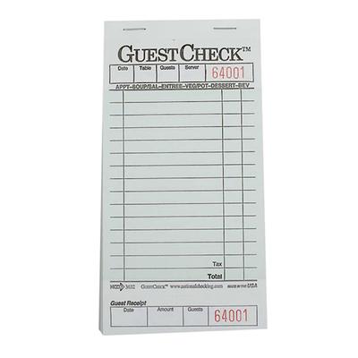 National Checking Company G3632 Guest Check - 1 Part Booked, 1 Lines, Durable, 15 lines, Green