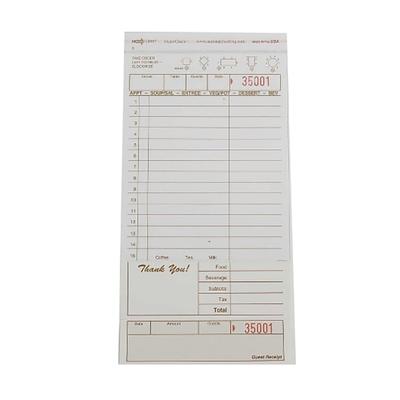 National Checking Company T4997SP Guest Check - (2) Parts Booked, (15) Lines, Tan