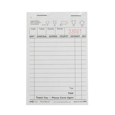 National Checking Company 3516 Guest Check - (1) Part Booked, (13) Lines, White