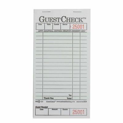 National Checking Company 525 (466487) Guest Check - (1) Part Booked, (18) Lines, Green