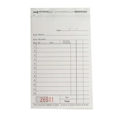 National Checking Company 1A-SP Guest Check - 2 Parts Booked, 2 Lines, White