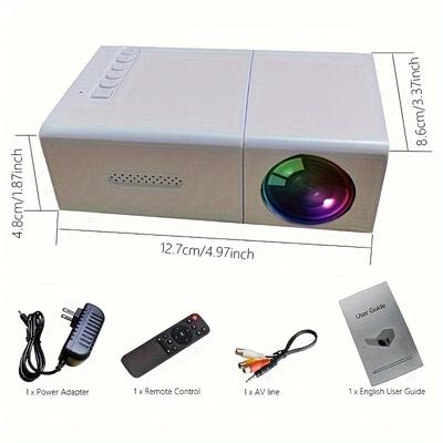 TEMU Professional Hd Mini Projector For Home Theater And Camping Outdoors, Compatible With Hdtv, Usb Sd And Stand, Christmas, , Thanksgiving Gifts