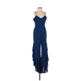 BB Dakota Jumpsuit Ruffles Sleeveless: Blue Solid Jumpsuits - Women's Size 2