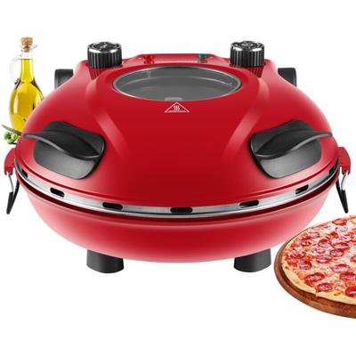 Steinborg - Pizzaofen elektrisch mit 32 cm Pizzastein Timer 5 Stufen 1200 Watt 390°C Pizzabackofen