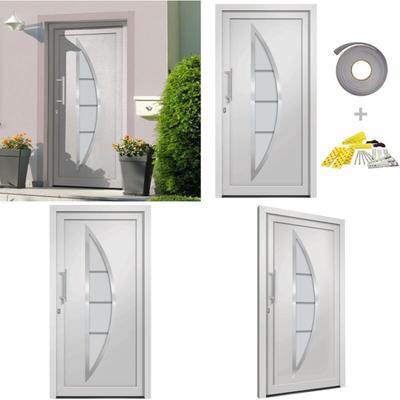 Vidaxl - Haustür Weiß 98x200 cm - Aluminiumtür - Haustür Weiß - Eingangstür - Haustürenter - pvc Image