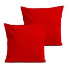 Coussins uni lot de 2 velours rouge 60x60cm