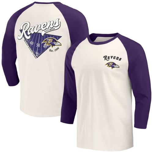 Lila/weißes Baltimore Ravens Raglan-T-Shirt mit 3/4-Ärmeln für Herren aus der Darius Rucker Collection von Fanatics