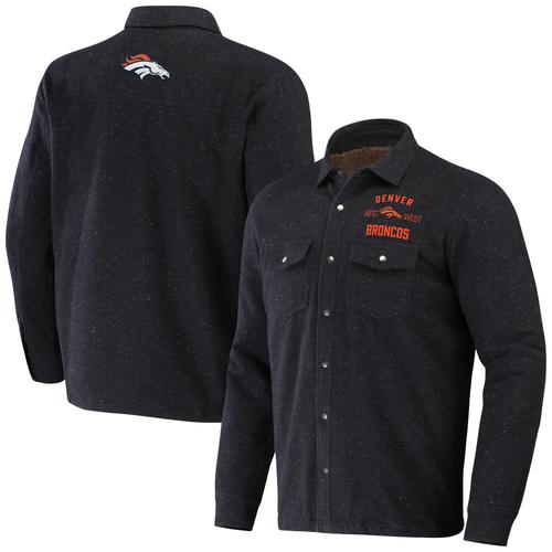 Dunkelgraue Shacket-Jacke mit Druckknopfverschluss der NFL x Darius Rucker-Kollektion von Fanatics für Herren aus der Denver Broncos