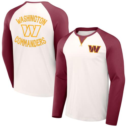 Creme/Burgunderfarbenes Washington Commanders Langarm-Raglan-T-Shirt für Herren aus der NFL x Darius Rucker-Kollektion von Fanatics